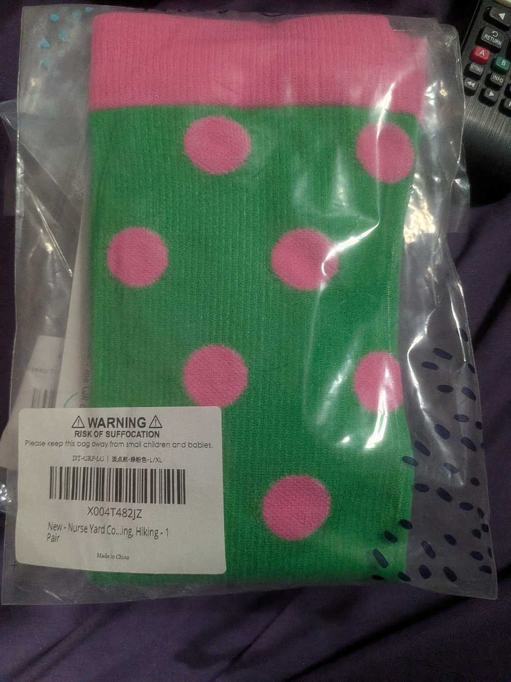 Nurse Yard Compression Socks with Pink Polka Dots